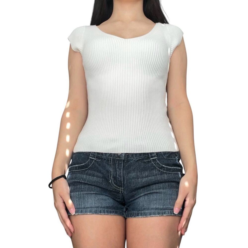 vintage express ribbed v neck top